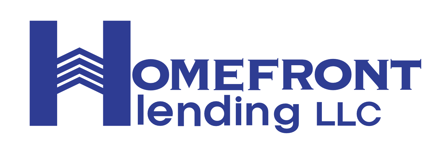 Logo of Homefront Lending LLC featuring a stylized 'h' in blue next to the company name in blue capital letters of the Default Kit.